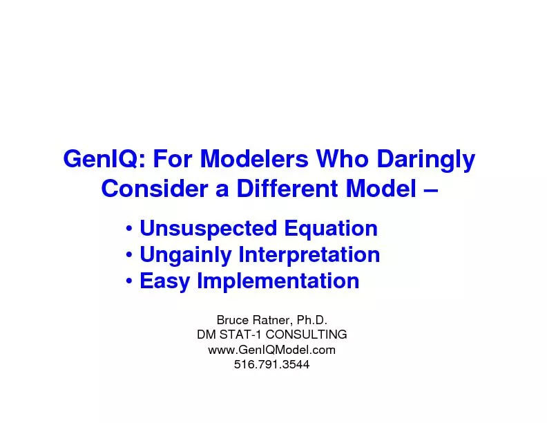 Consider a Different Model –Unsuspected EquationUngainly Interpre