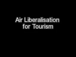 Air Liberalisation for Tourism