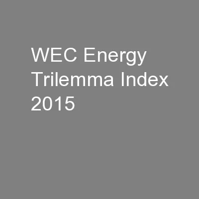 WEC Energy Trilemma Index 2015
