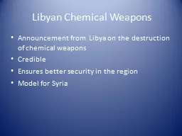 Libyan Chemical Weapons