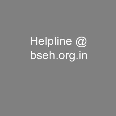 helpline @ bseh.org.in