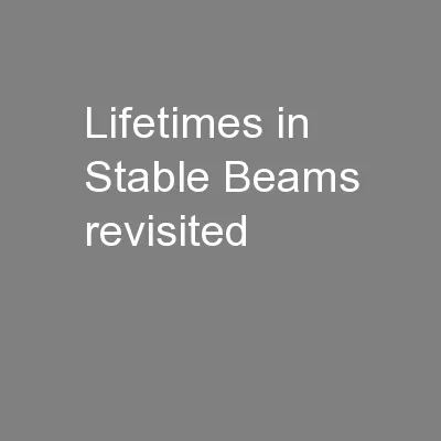 Lifetimes in Stable Beams revisited