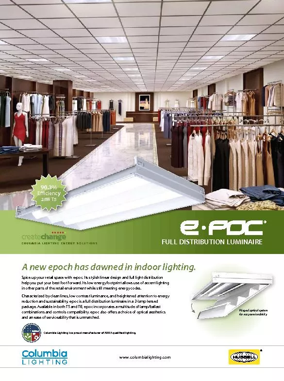 Columbia Lighting is a proud manufacturer of ARRA qualied lighting.A