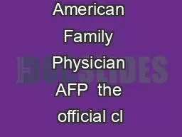 Summary American Family Physician AFP  the official cl