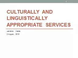 Culturally and Linguistically Appropriate Services