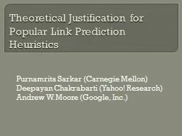 Theoretical Justification for Popular Link Prediction Heuri