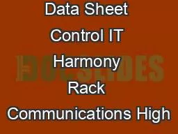Data Sheet Control IT Harmony Rack Communications High
