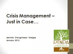 Crisis Management –