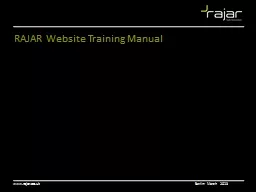 RAJAR Website Training Manual
