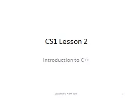 CS1 Lesson 2