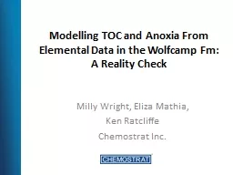 Modelling TOC and Anoxia From Elemental Data in the