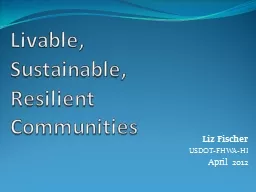 Livable, Sustainable, Resilient Communities