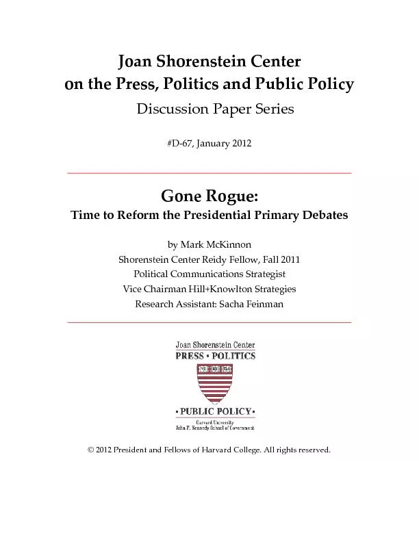 Joan Shorenstein Center on the Press, Politics and Public PolicyDiscus