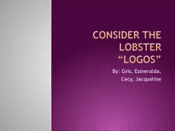 Consider the Lobster