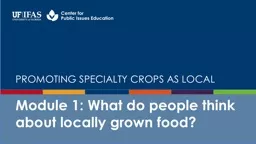 Module 1: What do people think about locally grown food?