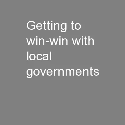 Getting to win-win with local governments