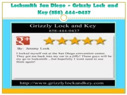 Locksmith San Diego - Grizzly Lock and Key (858) 444-0437