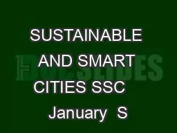 SUSTAINABLE AND SMART CITIES SSC    January  S
