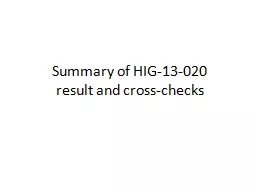 Summary of HIG-13-020
