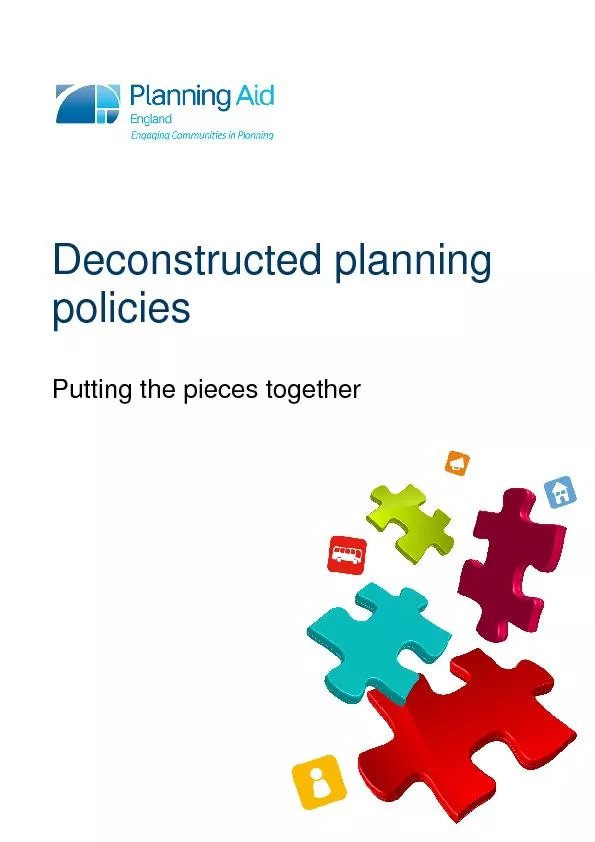 Deconstructed planning policies