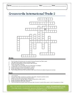 Crosswords international `trade`