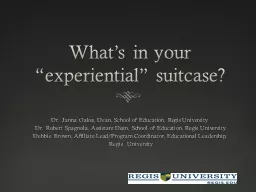 What’s in your “experiential” suitcase?