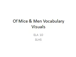 Of Mice & Men Vocabulary Visuals
