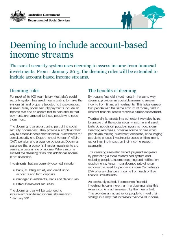 Deeming to include account-based