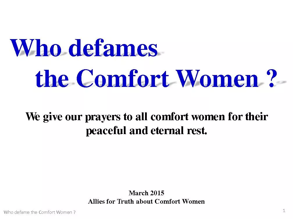 the Comfort Women ?