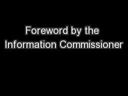 Foreword by the Information Commissioner