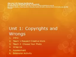 Unit 1: Copyrights and Wrongs