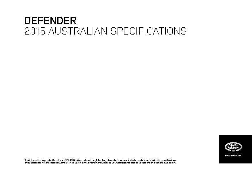 2015 AUSTRALIAN SPECIFICATIONS