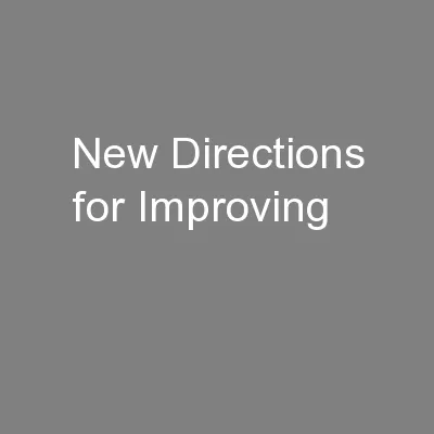 New Directions for Improving