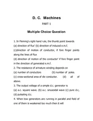 D C Machines Multiple Choice Question