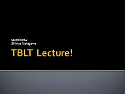 TBLT Lecture!