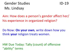 Gender Studies                                ID-