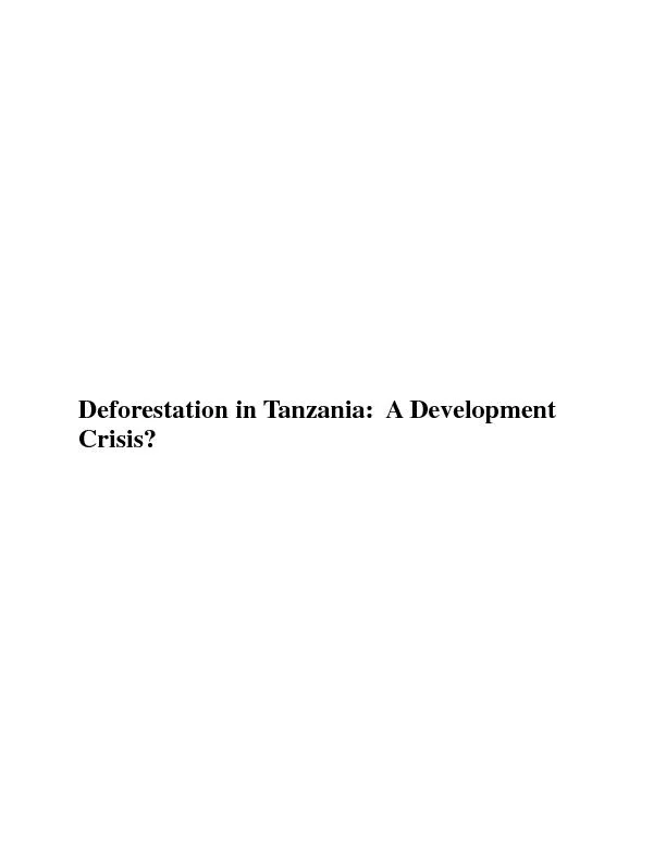 Deforestation in Tanzania:  A Development