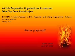 A Crisis Preparation Organizational Assessment