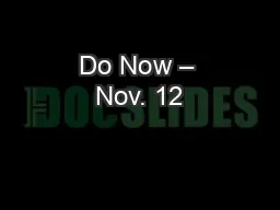 Do Now – Nov. 12