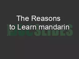 The Reasons to Learn mandarin