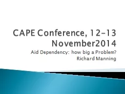 CAPE Conference, 12-13 November2014