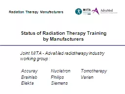 Status of Radiation Therapy Training