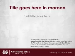 Title goes here in maroon