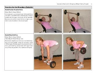 Examples of Exercises for Designing a Weight Training Program  
...