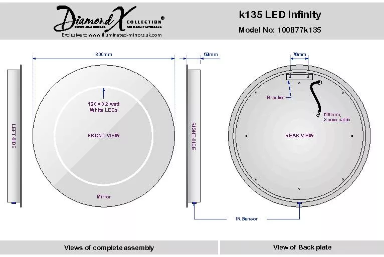 k135 LED InfinityModel No: 100877k135