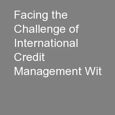Facing the Challenge of International Credit Management Wit