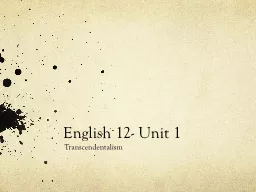 English 12- Unit 1