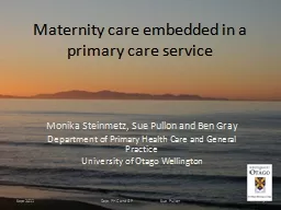 Maternity care embedded in a primary care service