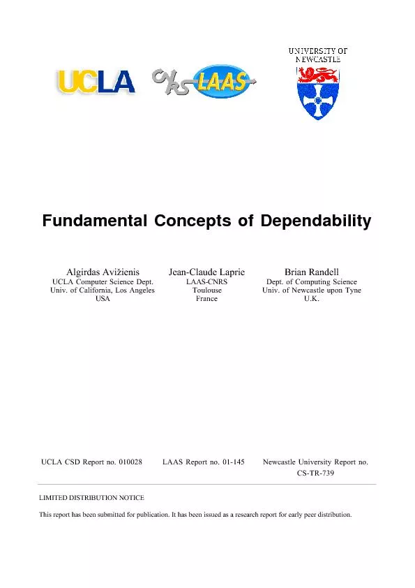 Fundamental Concepts of DependabilityAlgirdas Aviz