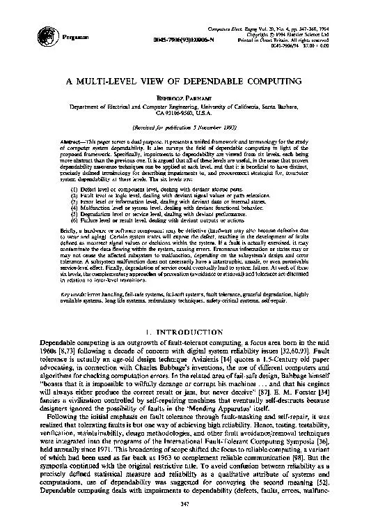 Elect. Engng 20, No. 4, pp. 347-368, 1994 Copyright 